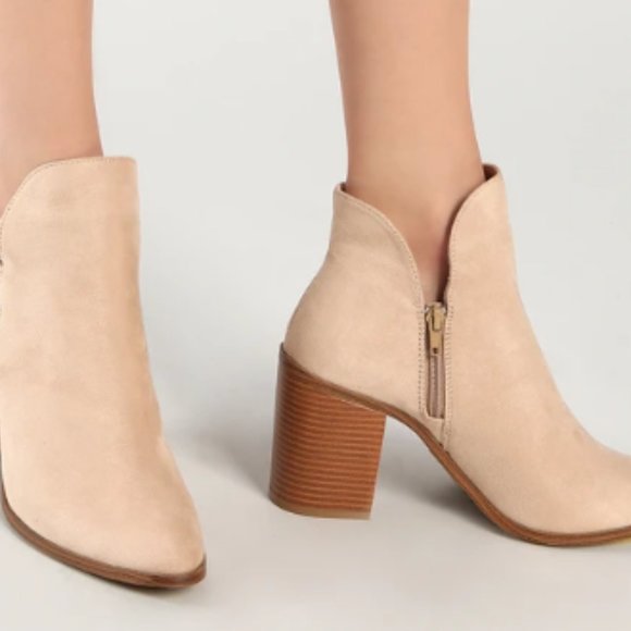 Martella Bone Suede Ankle Booties - Picture 2 of 2